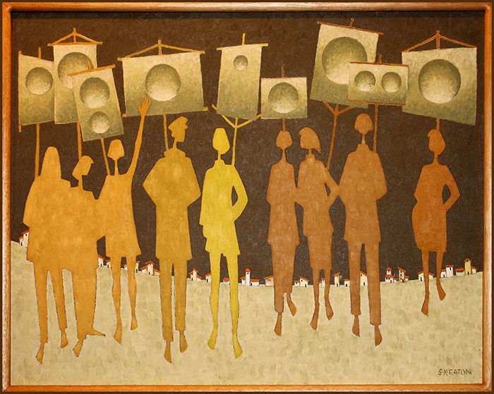 Sydney K. Eaton Painting "message from some domension"