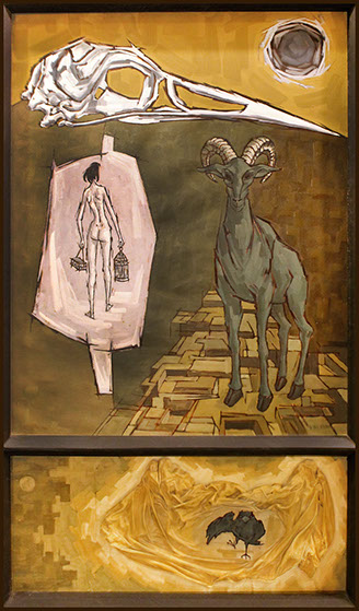 Sydney K Eaton Painting "Sabbat! follow the song of the bird Catcher"