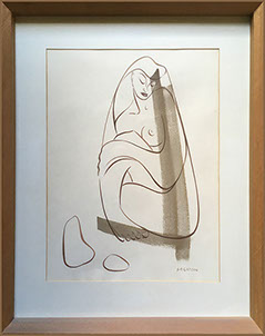 Sydney K. Eaton Watercolor "wahine"