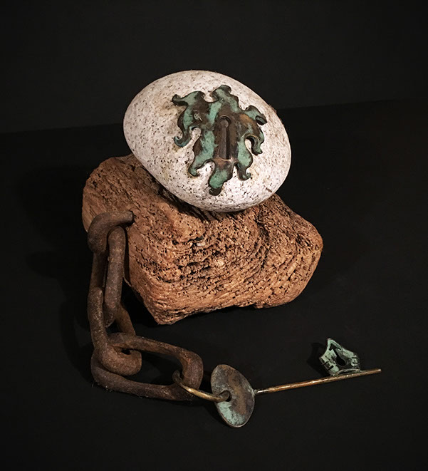 Sydney K Eaton Sculpture stone, rock and key