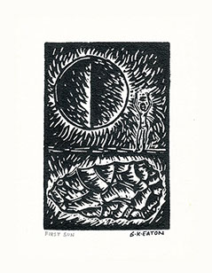 sydney k eaton printmaking "first sun" woodcut