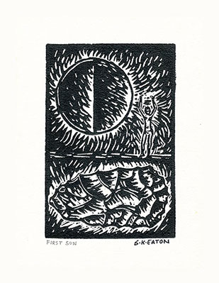 sydney k eaton printmaking "first sun" woodcut