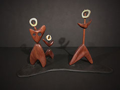 Sydney K Eaton Sculpture steak bone milo panama rosewood slate