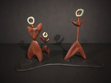 Sydney K Eaton Sculpture steak bone milo panama rosewood slate